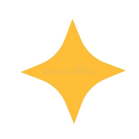 Yellow Four Pointed Star. Vector Illustration for Website, Icon, Logo, Postcard. Stock Vector ...