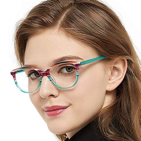 Womens Gorgeous Oval Stripe Pattern Non-Prescription Eyewear Frames For Elegant Lady | Eyewear ...