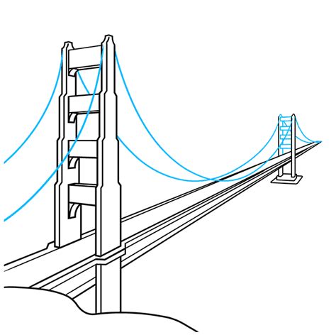 How to Draw the Golden Gate Bridge - Really Easy Drawing Tutorial