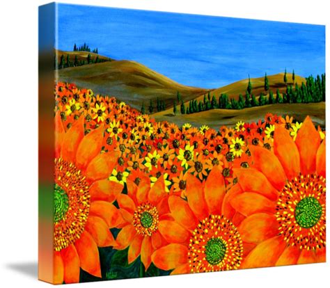 "Sunflower Field" original acrylic painting by Michael Arnold