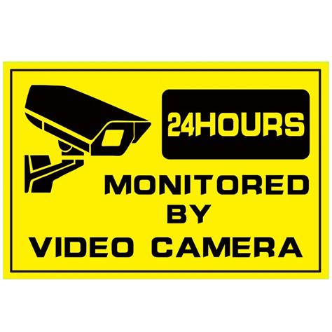 1pcs Security Warning Stickers 24 Hours Safety Alarm Warning Decal Signs Surveillance Camera ...