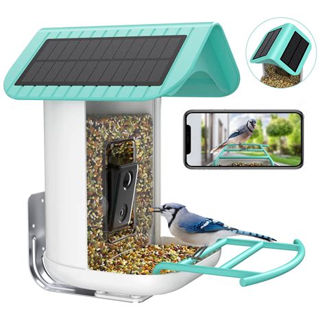 Smart Bird Feeder with Camera Dual Solar Powered Bird Feeder Camera with AI Identify Bird ...