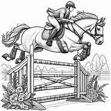 Coloring Page Equestrian Jump Color For Kids  Inspire Olympic Dreams sketch template