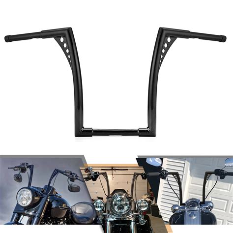 WeiSen Gloss Black 10" Ape Monkey Hangers Handlebar 1-1/4" Handle Bars Compatible with Harley ...