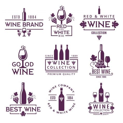 Premium Vector | Logo set or badges of wine brands | Logo de vino ...