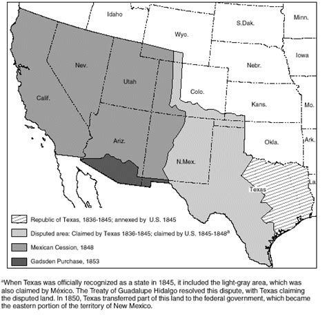 Treaty of Guadalupe Hidalgo Mexican Cession Treaty Facts Map