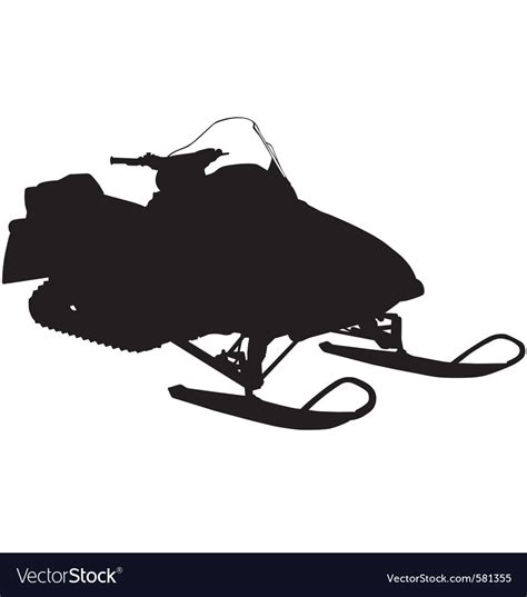 Snowmobile silhouette Royalty Free Vector Image