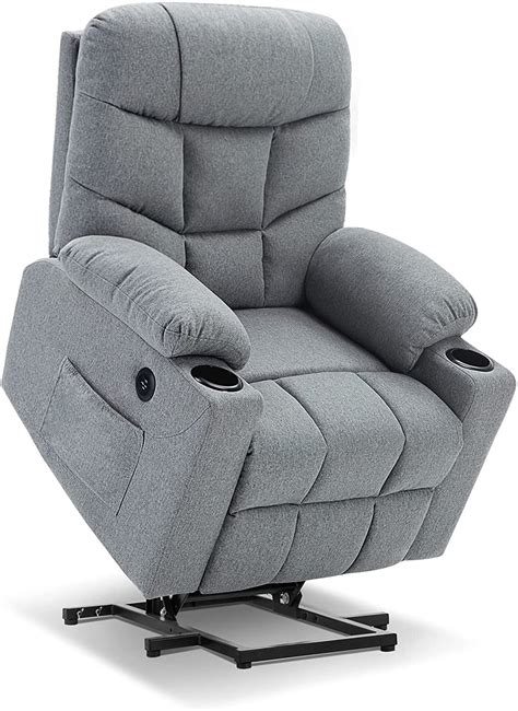 Mcombo Electric Power Lift Recliner Chair Sofa for Elderly, 3 Positions, 2 Side Pockets and Cup ...