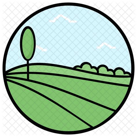 Farm Fields Icon - Download in Colored Outline Style