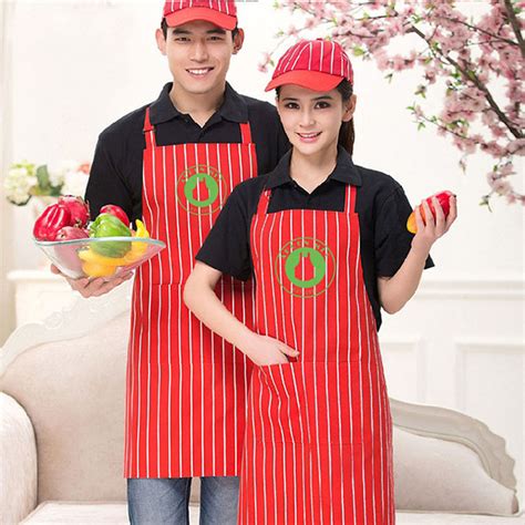 Cool Men's Striped Poly Cotton Cooking Aprons