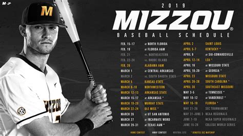 Mizzou Baseball on Twitter: "The 2019 schedule is here! Taylor Stadium misses you, #Mizzou fans ...