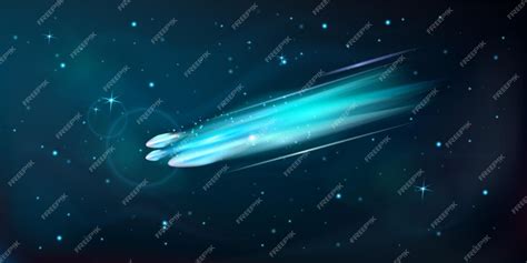 Free Vector | Realistic space meteor composition with outer space scenery with lots of stars and ...