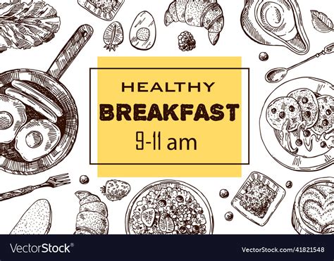 Hand drawn breakfast is a great start Royalty Free Vector