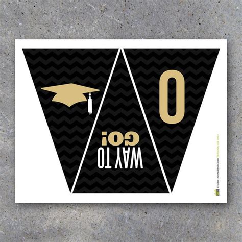 Graduation Banner in Black and Gold Printable Instant | Etsy