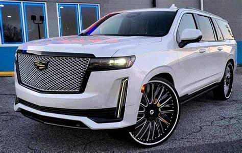 White & Black 2021 Cadillac Escalade On Forgiato Wheels ! | Sports cars ...