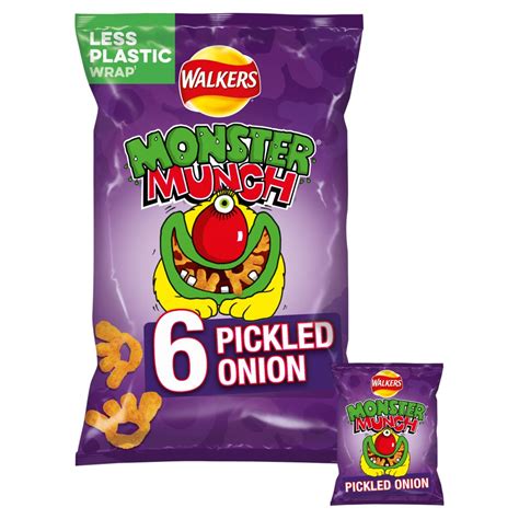 Monster Munch Pickled Onion Snacks 6x22g - Bestway Wholesale