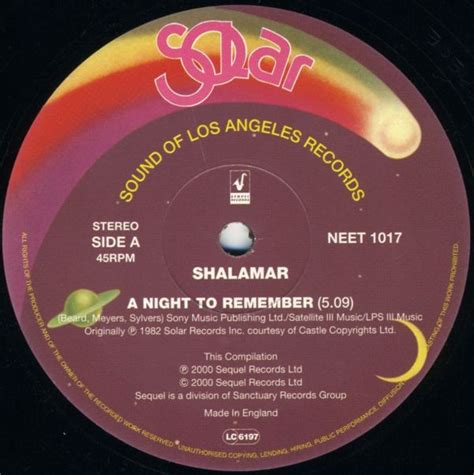 Shalamar - A Night To Remember / There It Is (2000, Vinyl) | Discogs