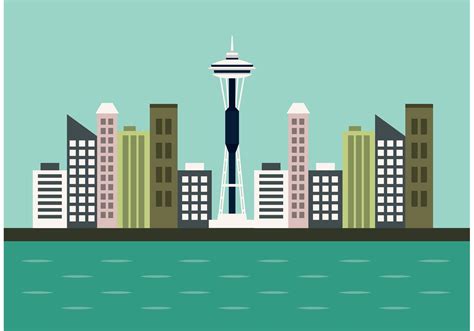 Seattle Skyline Vector 85546 Vector Art at Vecteezy