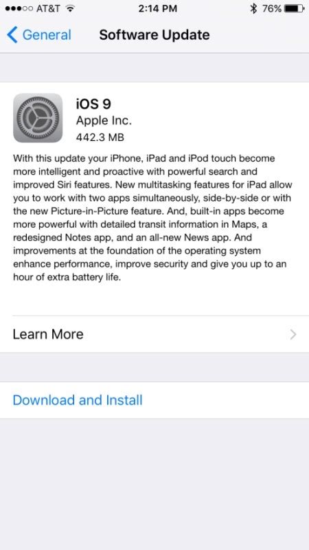 iOS 9 Update Available to Download Now for iPhone, iPad, iPod touch ...