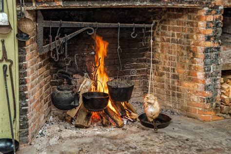 Cooking On Open Hearth Stock Photo - Image: 49513106