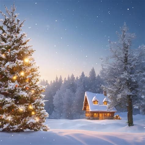 Premium AI Image | Snowy christmas background