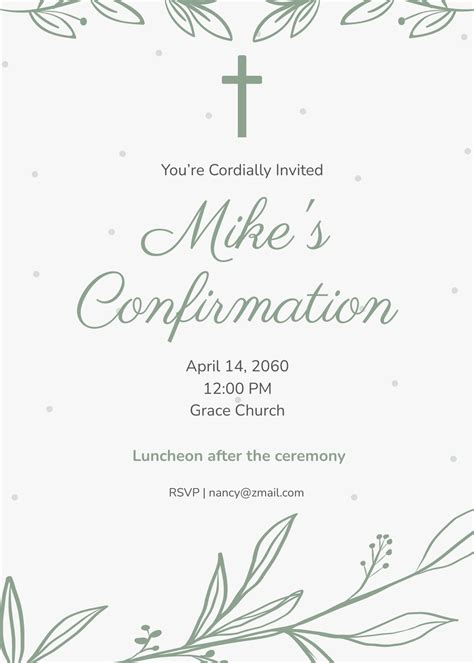 Blank Confirmation Invitation Template