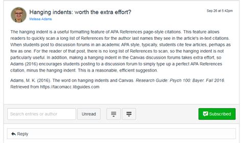 Writing APA in your discussion forums - PSYC 100: Bayer, B. (Spring ...