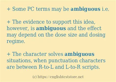 How to use in sentence of "ambiguous" - EnglishTestStore Blog