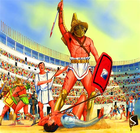 Gladiators dueling in the Colosseum | Roman gladiators, Roman gladiator ...