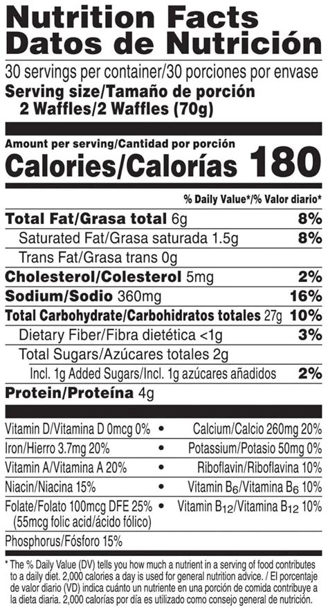 Eggo Waffles Nutrition Facts Label - Best Label Ideas 2019