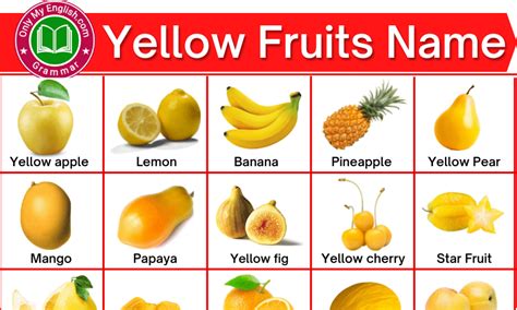 30+ Yellow Colour Fruits Name with Image » Onlymyenglish.com