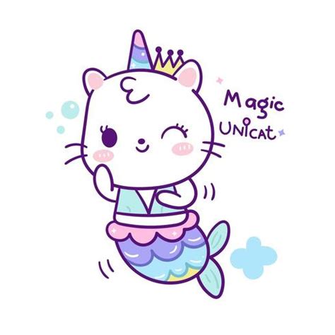 Cute unicorn cat mermaid 668114 Vector Art at Vecteezy