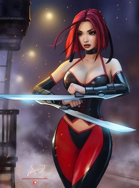 Mironishin Story Digital Art Artwork Illustration BloodRayne Women Fan ...