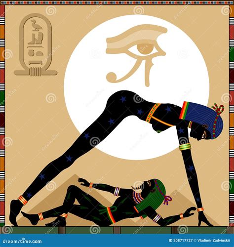 Religion of Ancient Egypt. Goddess Nut and God Geb. Stock Vector ...