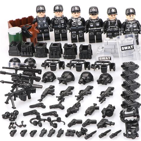 6PCS Military Sets LegoINGlys Police Armed Swat Team Assault Army ...