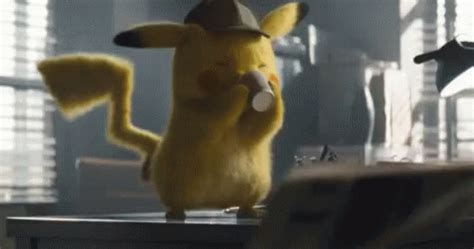 Pikachu Detective Pikachu GIF - Pikachu Detective Pikachu Coffee ...