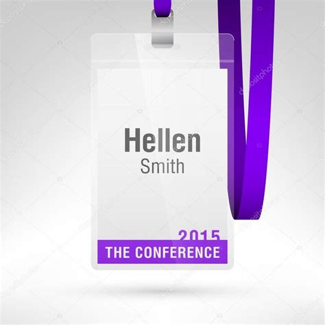 Conference badge Vertical layout. in 2020 | Conference badges, Badge ...