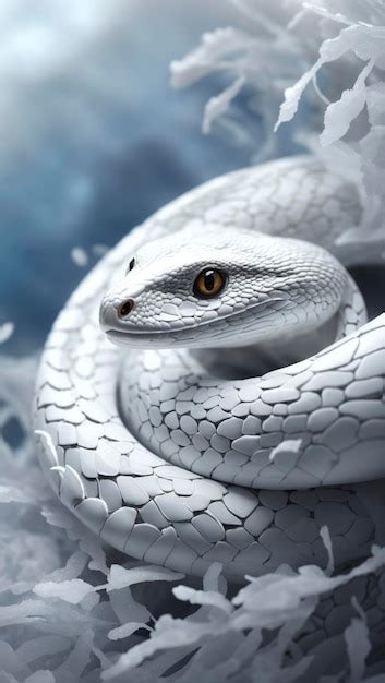 Premium AI Image | A Hyperrealistic Beautiful White Snake Wallpaper