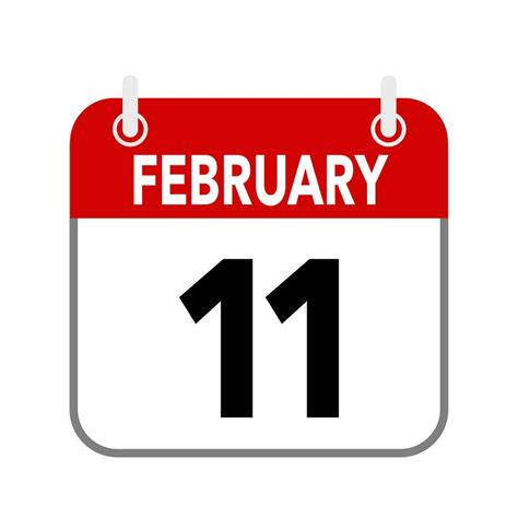 11 February, calendar date icon on white background. 26619006 Vector Art at Vecteezy