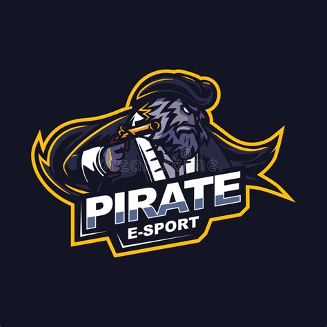 Pirate captain e-sport gaming mascot logo template. Pirate captain logo ...