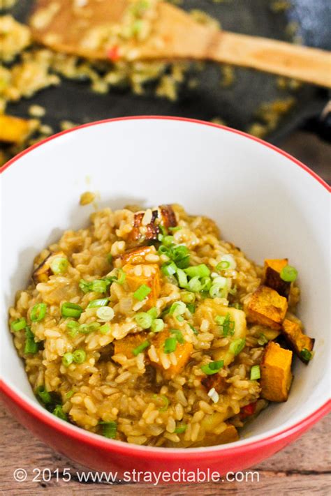 Pumpkin & Brown Rice Risotto - Strayed from the Table