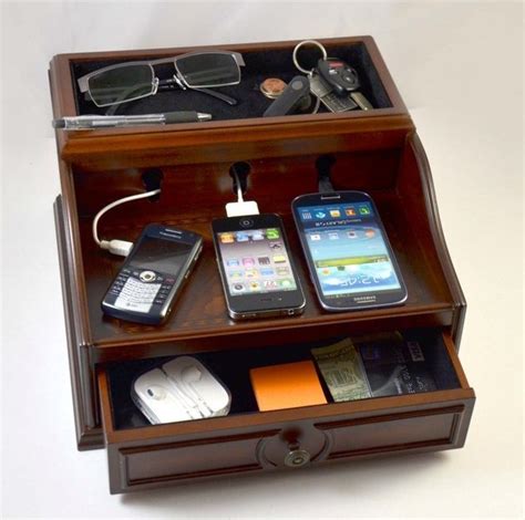 Charging Station Mahogany Wood Finish | Vintage woodworking plans ...