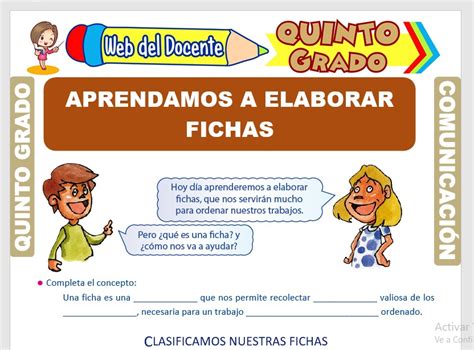 Clases de Fichas para Quinto Grado de Primaria – Web del Docente