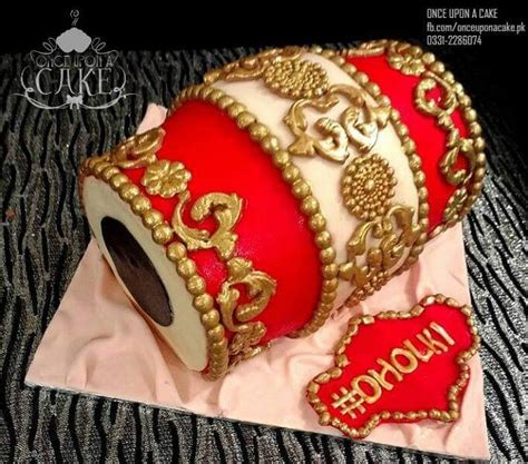 Savor Freshly Baked Dholki Cake - Red & White » OUAC