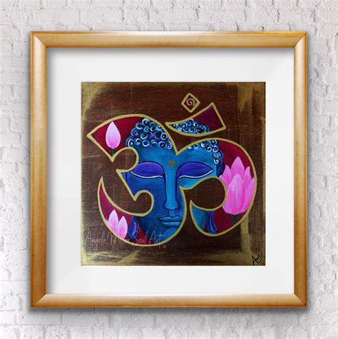 Buddha Print Buddha Wall Art Meditation Art Spiritual Art Ohm Blue ...