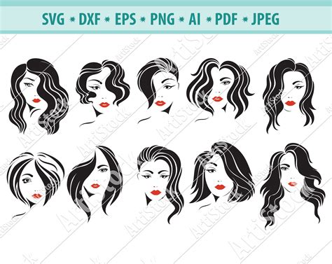 Woman's Face Svg Bundle Woman Svg File Girl SVG - Etsy