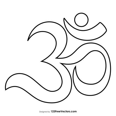 Om Sign Outline | Om symbol art, Om art, Spiritual drawings