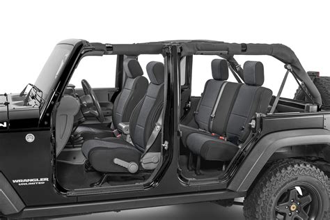 TecStyle Custom Fit Front and Rear Cloth Seat Covers for 07-18 Jeep Wrangler Unlimited JK ...