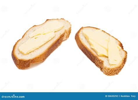 Two Slices of Wheaten Bread Spreaded with Butter Stock Photo - Image of knife, crust: 50635292