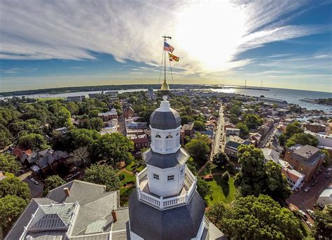 State House Beauty Over Annapolis Photograph by Mid Atlantic Aerial